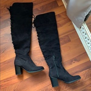 Black over the knee boots